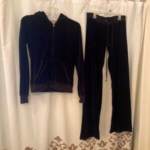 Juicy Couture black velvet tracksuit Size XS